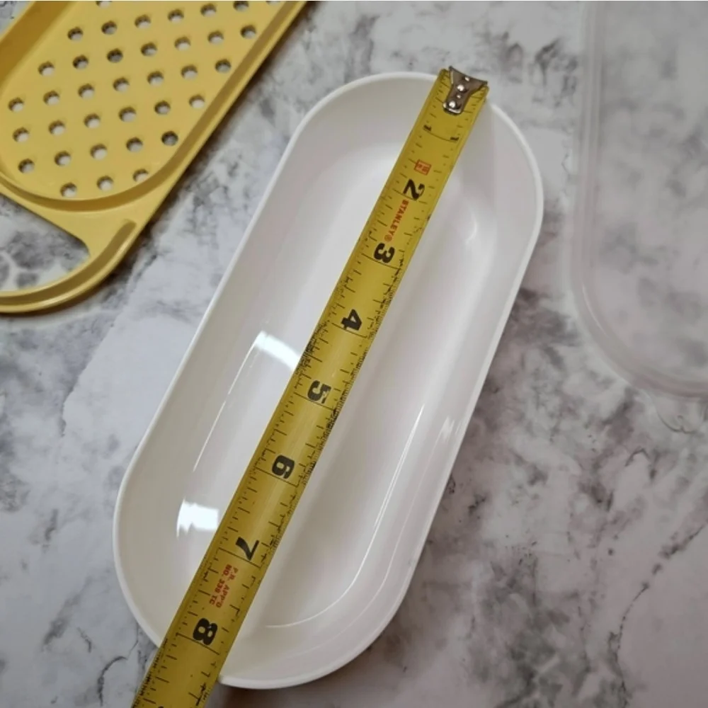 Vintage Tupperware Microwave Steamer Poacher Grater Set Yellow White 3pc Retro